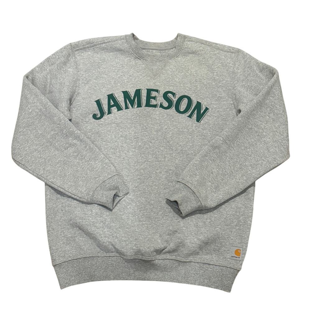 Carhartt Jameson Graphic Crewneck Sweatshirt Gray Green Spellout Men Medium